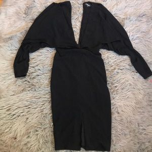 Lulus plunging black dress